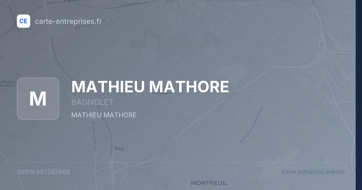 MATHIEU MATHORE — 982282469 — fiche entreprise
