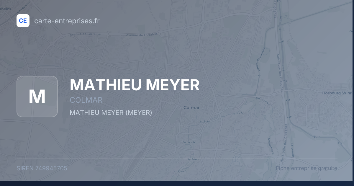 MATHIEU MEYER — 749945705 — fiche entreprise