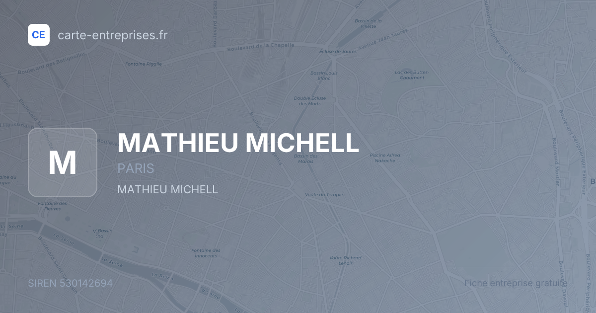 MATHIEU MICHELL — 530142694 — fiche entreprise