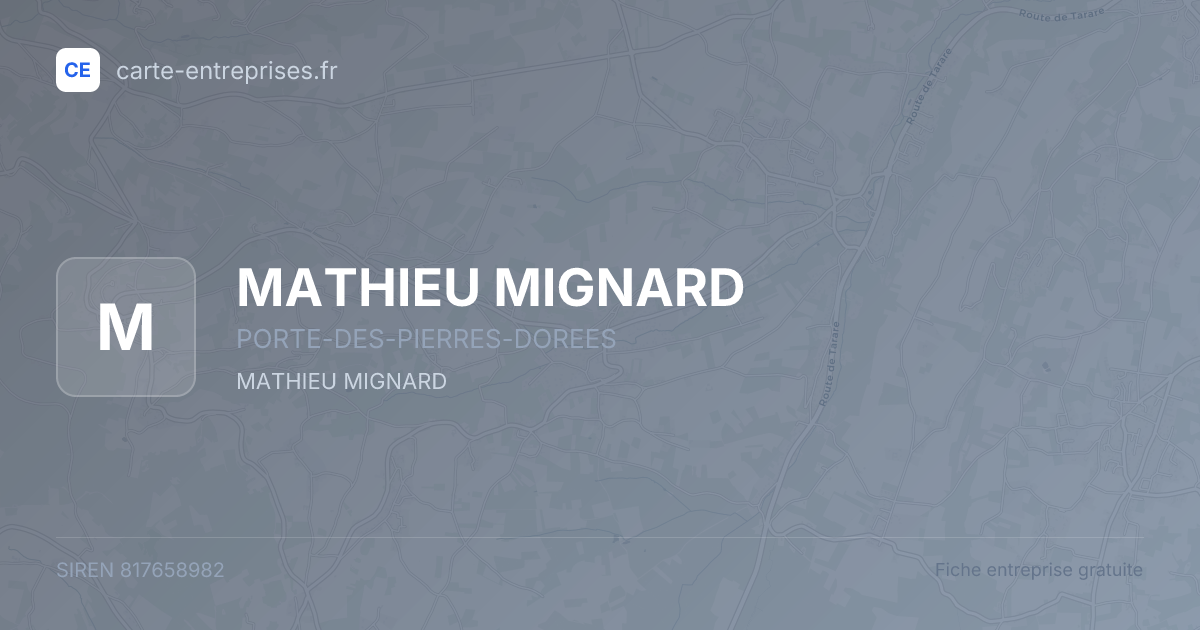 MATHIEU MIGNARD — 817658982 — fiche entreprise