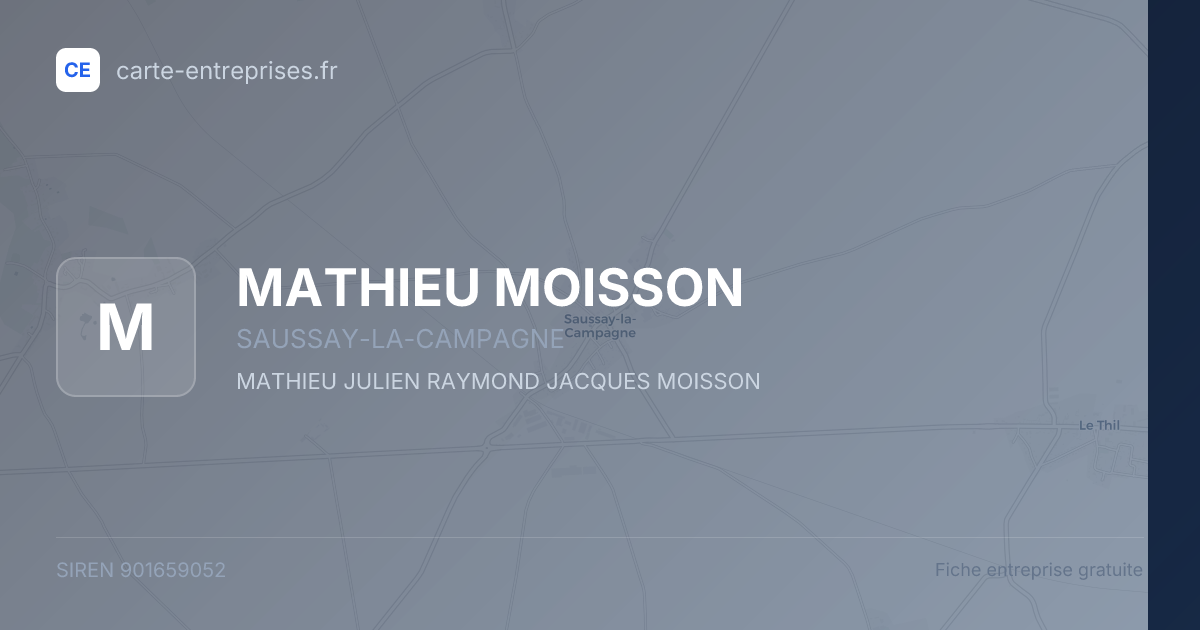 MATHIEU MOISSON — 901659052 — fiche entreprise