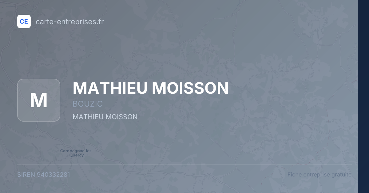 MATHIEU MOISSON — 940332281 — fiche entreprise