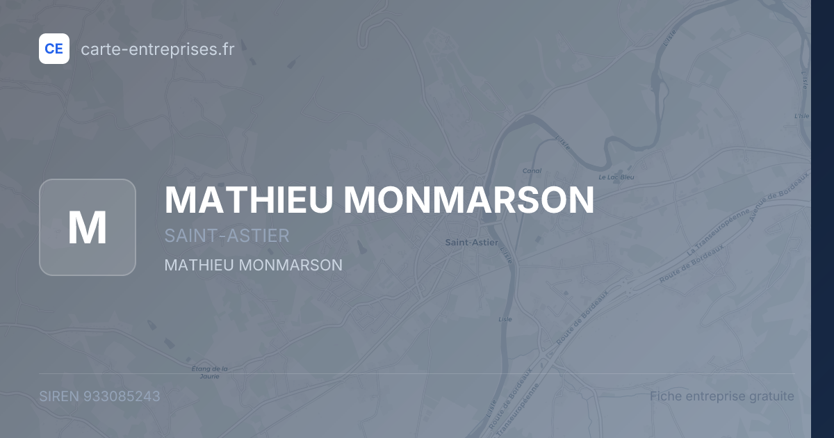 MATHIEU MONMARSON — 933085243 — fiche entreprise