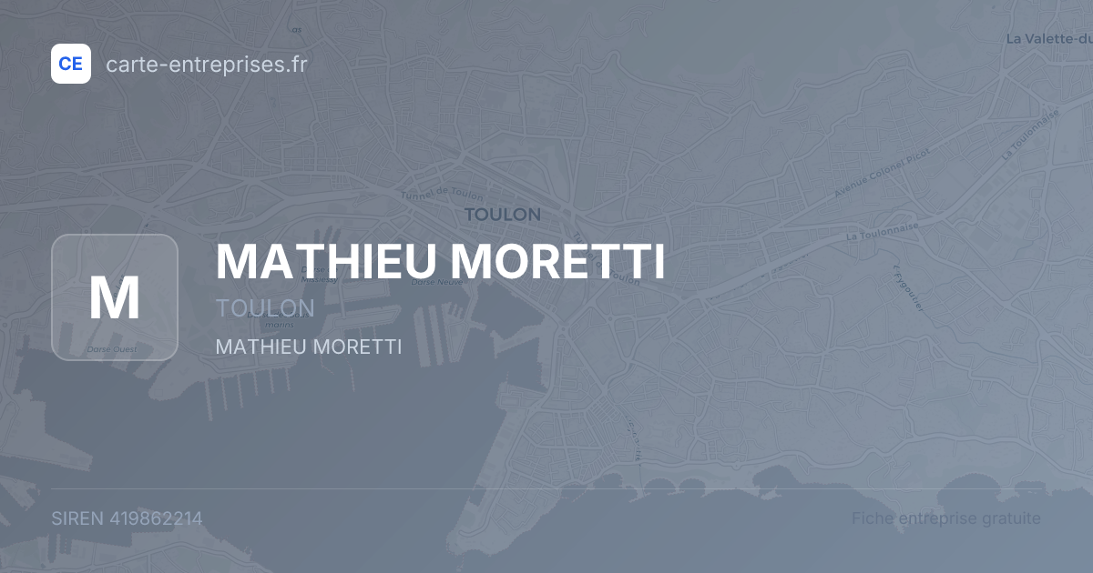MATHIEU MORETTI — 419862214 — fiche entreprise