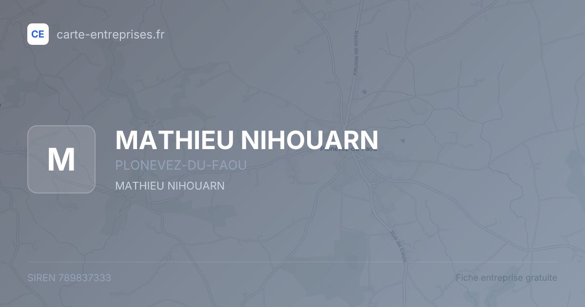 MATHIEU NIHOUARN — 789837333 — fiche entreprise