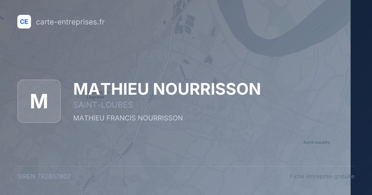 MATHIEU NOURRISSON — 792807802 — fiche entreprise