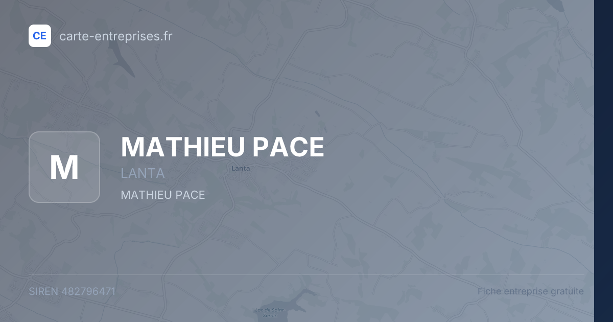 MATHIEU PACE — 482796471 — fiche entreprise