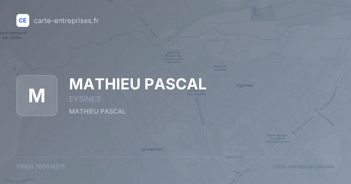 MATHIEU PASCAL — 788814218 — fiche entreprise