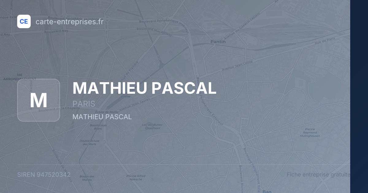 MATHIEU PASCAL — 947520342 — fiche entreprise