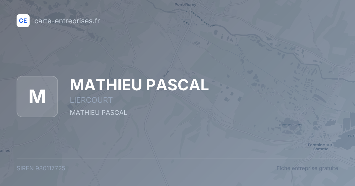 MATHIEU PASCAL — 980117725 — fiche entreprise