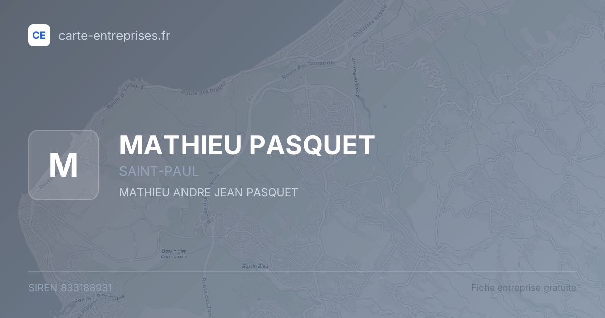 MATHIEU PASQUET — 833188931 — fiche entreprise