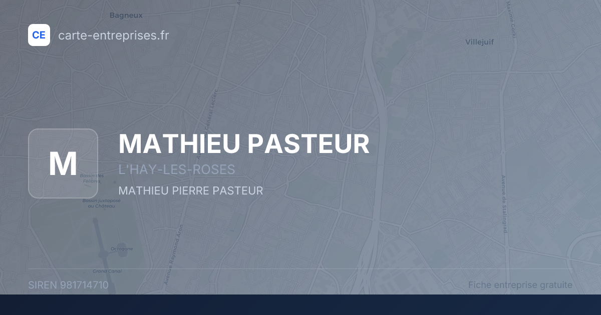 MATHIEU PASTEUR — 981714710 — fiche entreprise