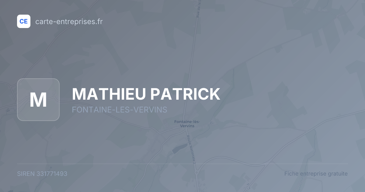 MATHIEU PATRICK — 331771493 — fiche entreprise