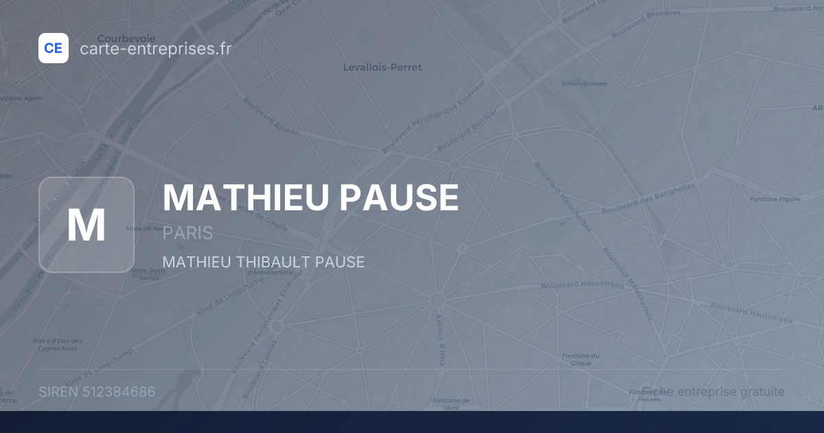 MATHIEU PAUSE — 512384686 — fiche entreprise
