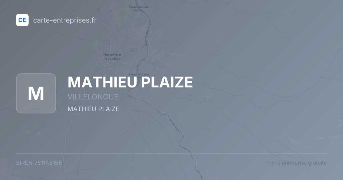 MATHIEU PLAIZE — 751148156 — fiche entreprise