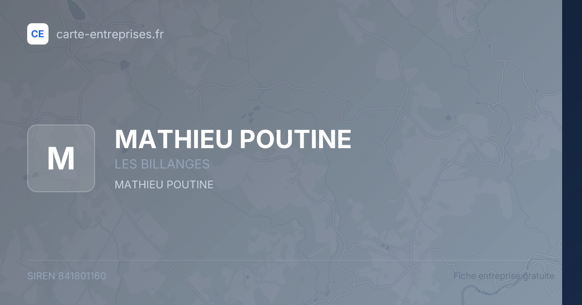 MATHIEU POUTINE — 841801160 — fiche entreprise