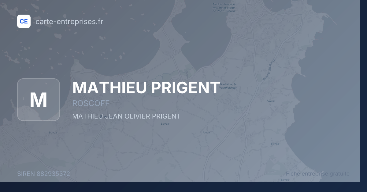MATHIEU PRIGENT — 882935372 — fiche entreprise