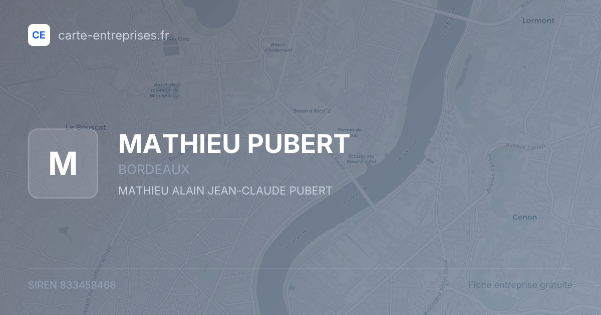 MATHIEU PUBERT — 833458466 — fiche entreprise