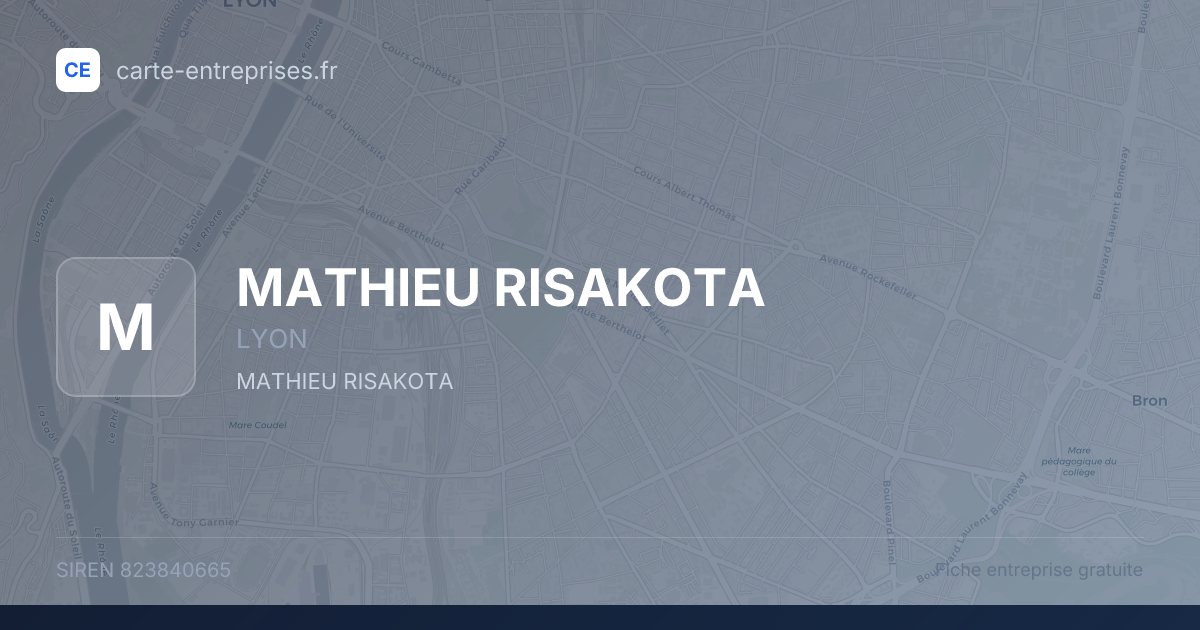 MATHIEU RISAKOTA — 823840665 — fiche entreprise