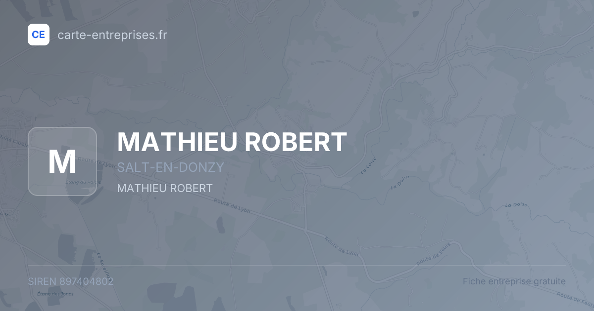 MATHIEU ROBERT — 897404802 — fiche entreprise