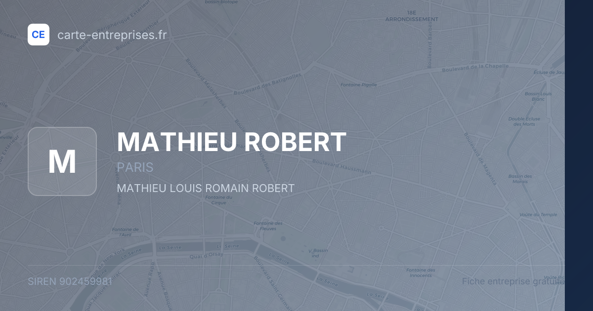 MATHIEU ROBERT — 902459981 — fiche entreprise