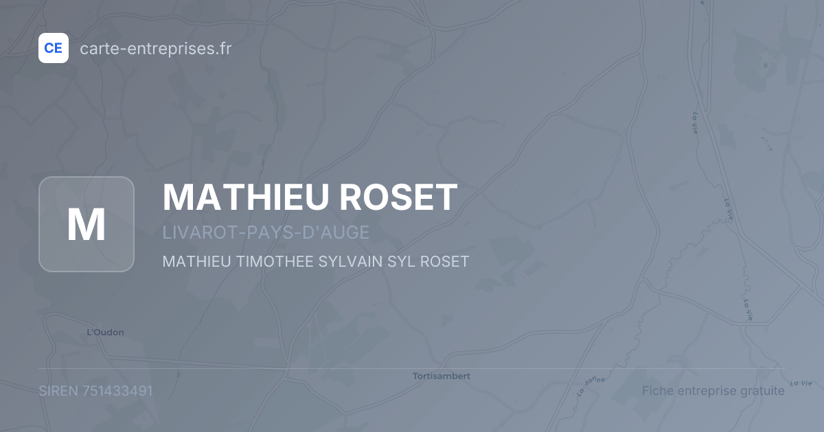 MATHIEU ROSET — 751433491 — fiche entreprise