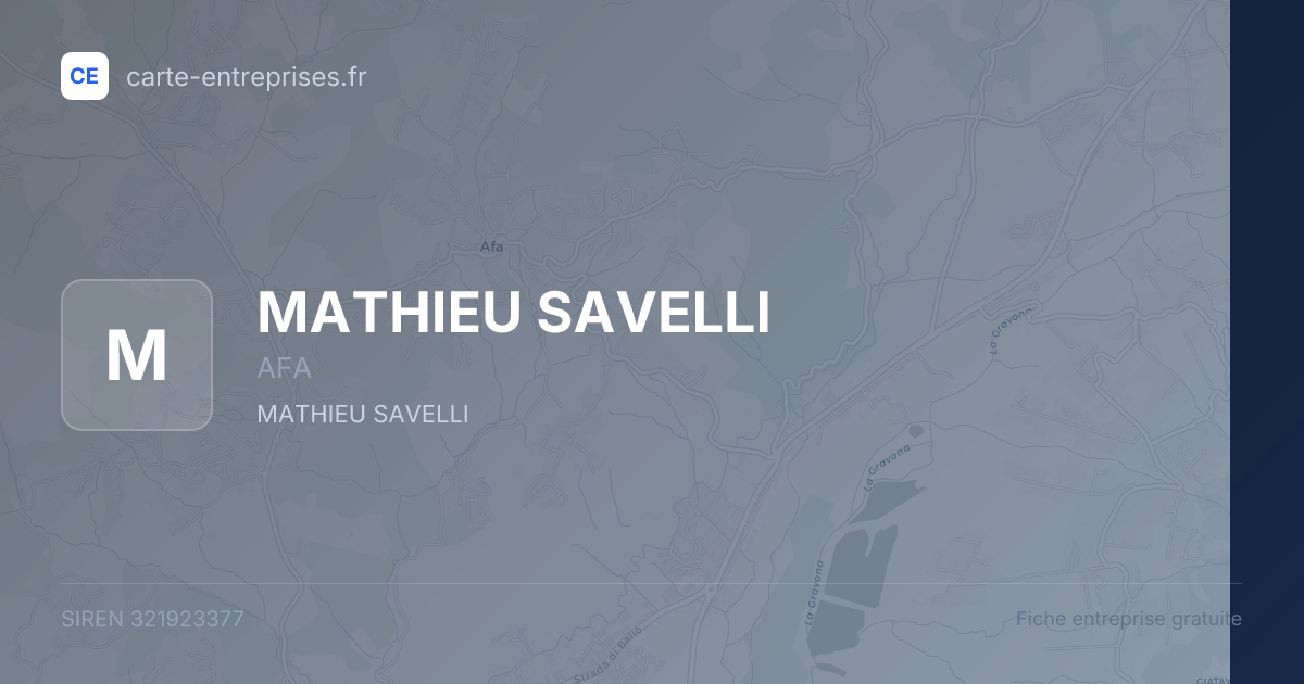 MATHIEU SAVELLI — 321923377 — fiche entreprise