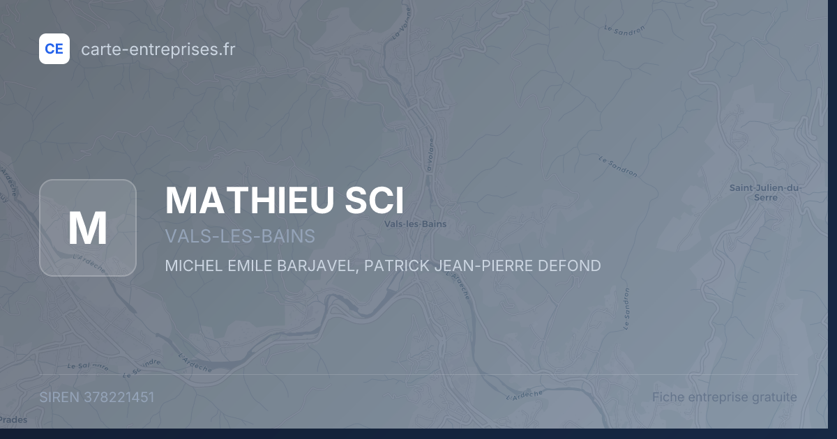 MATHIEU SCI — 378221451 — fiche entreprise
