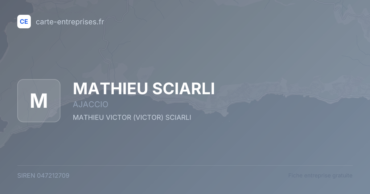 MATHIEU SCIARLI — 047212709 — fiche entreprise