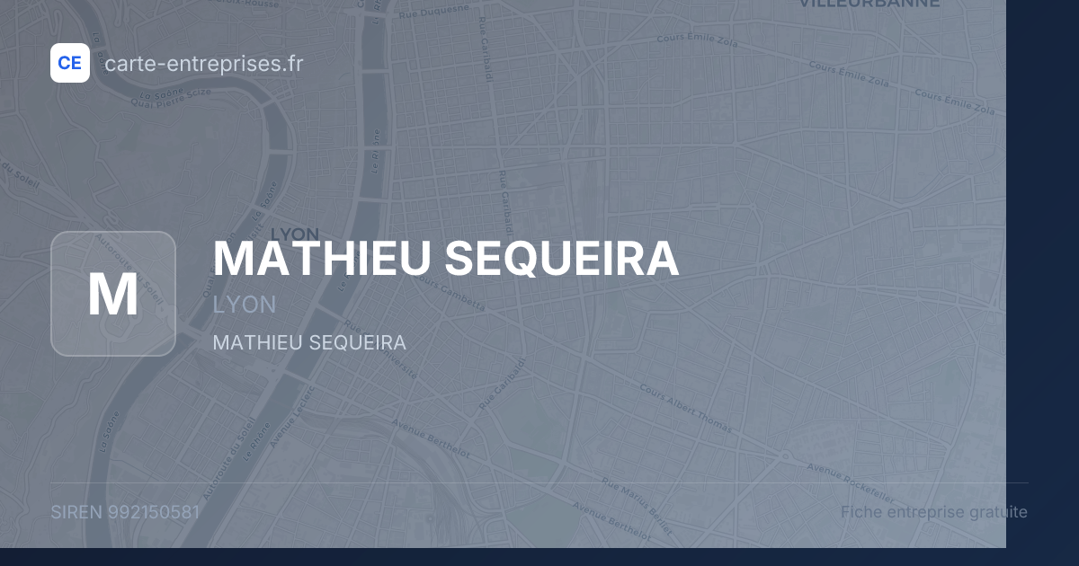 MATHIEU SEQUEIRA — 992150581 — fiche entreprise