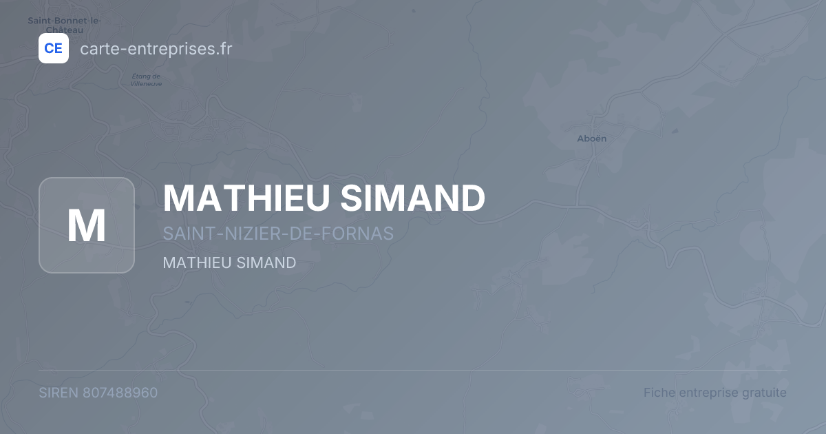 MATHIEU SIMAND — 807488960 — fiche entreprise