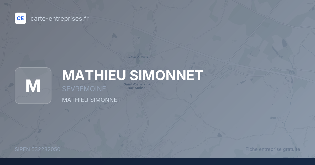 MATHIEU SIMONNET — 532282050 — fiche entreprise