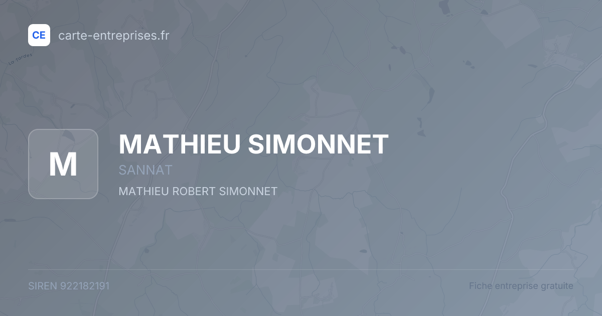 MATHIEU SIMONNET — 922182191 — fiche entreprise