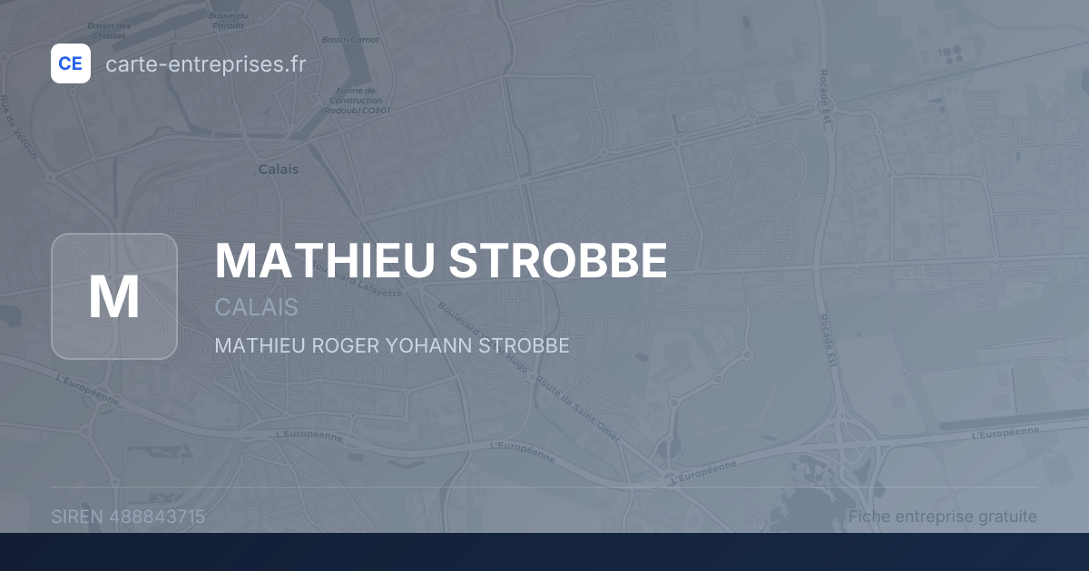 MATHIEU STROBBE — 488843715 — fiche entreprise