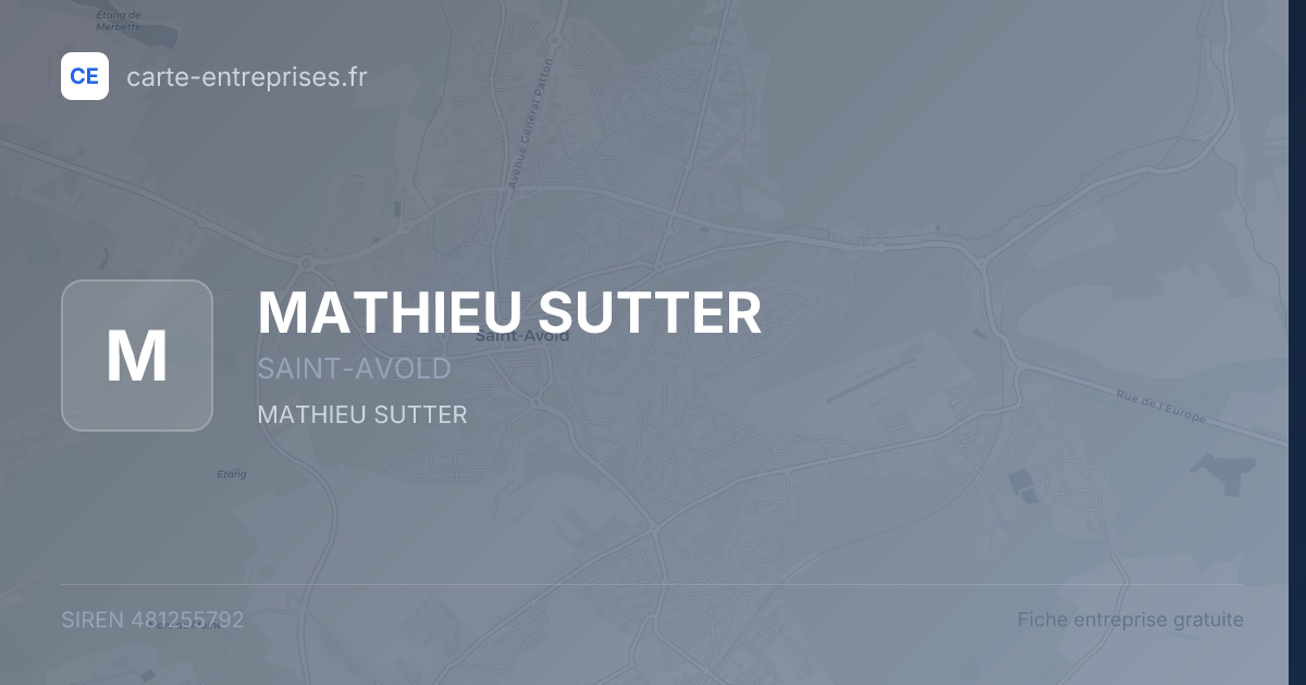 MATHIEU SUTTER — 481255792 — fiche entreprise