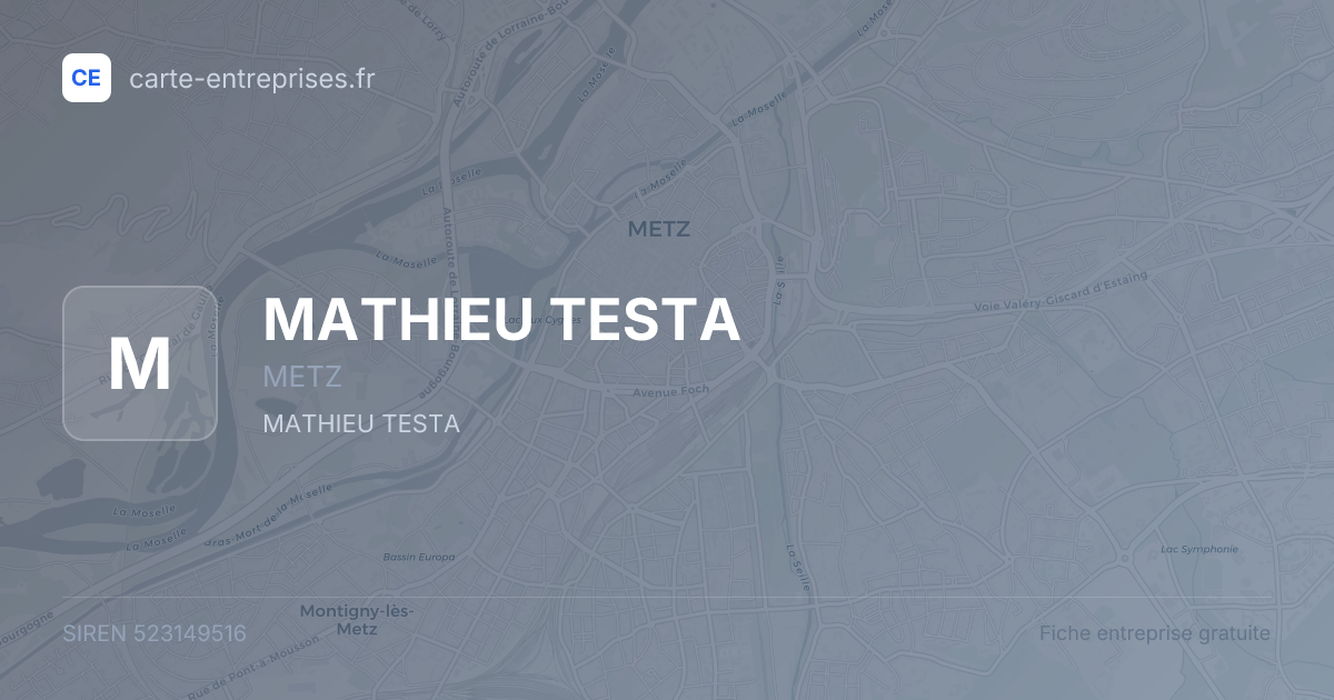 MATHIEU TESTA — 523149516 — fiche entreprise