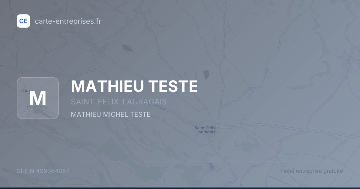 MATHIEU TESTE — 499364057 — fiche entreprise