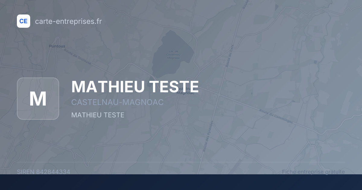 MATHIEU TESTE — 842844334 — fiche entreprise