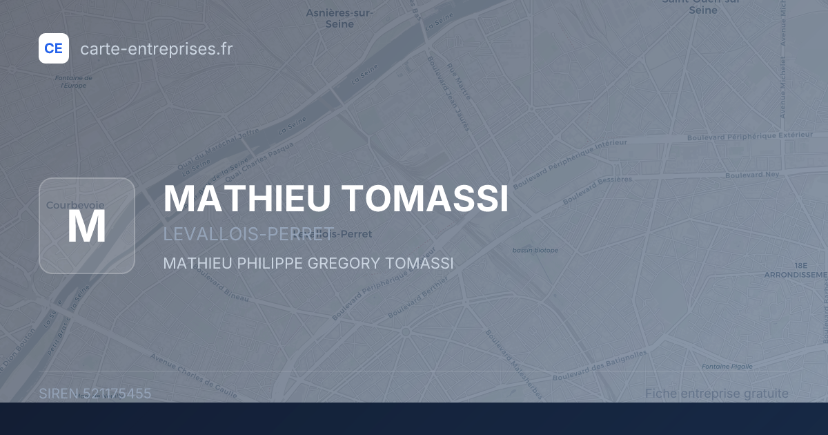 MATHIEU TOMASSI — 521175455 — fiche entreprise