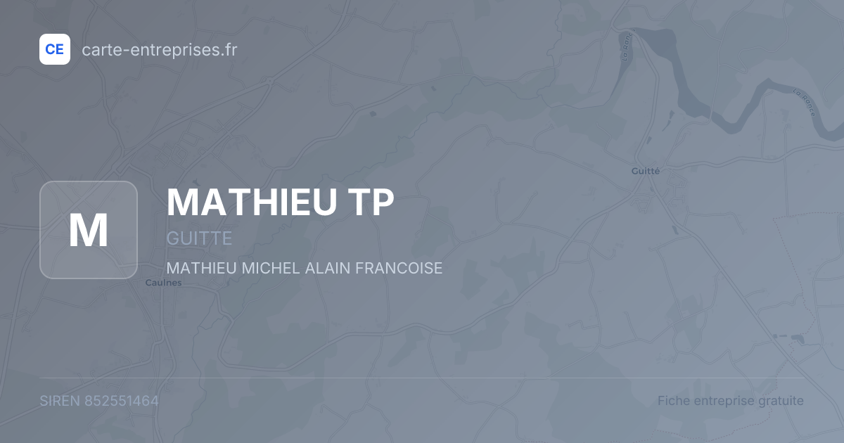 MATHIEU TP — 852551464 — fiche entreprise