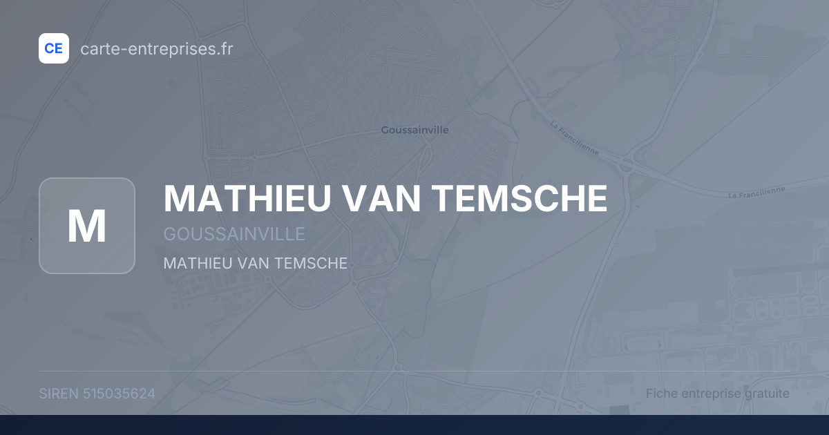 MATHIEU VAN TEMSCHE — 515035624 — fiche entreprise