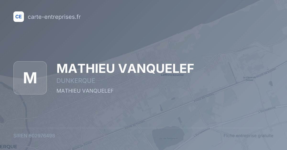 MATHIEU VANQUELEF — 802976498 — fiche entreprise