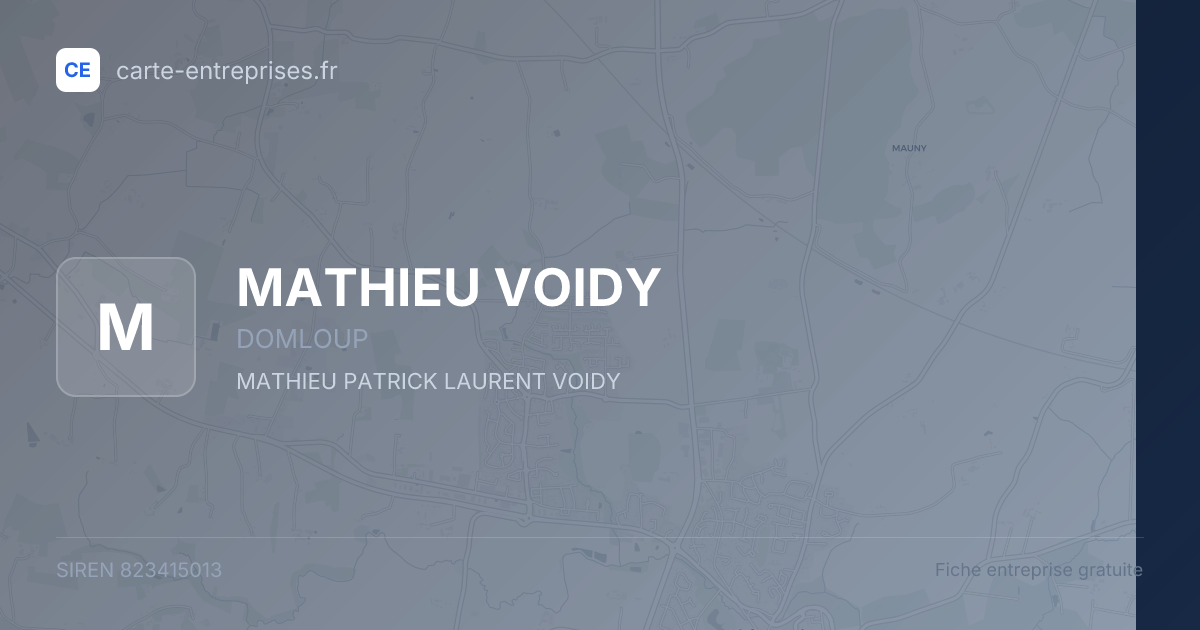 MATHIEU VOIDY — 823415013 — fiche entreprise