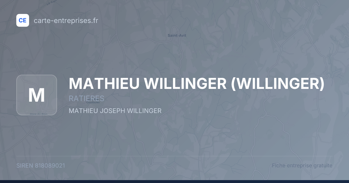 MATHIEU WILLINGER (WILLINGER) — 818089021 — fiche entreprise