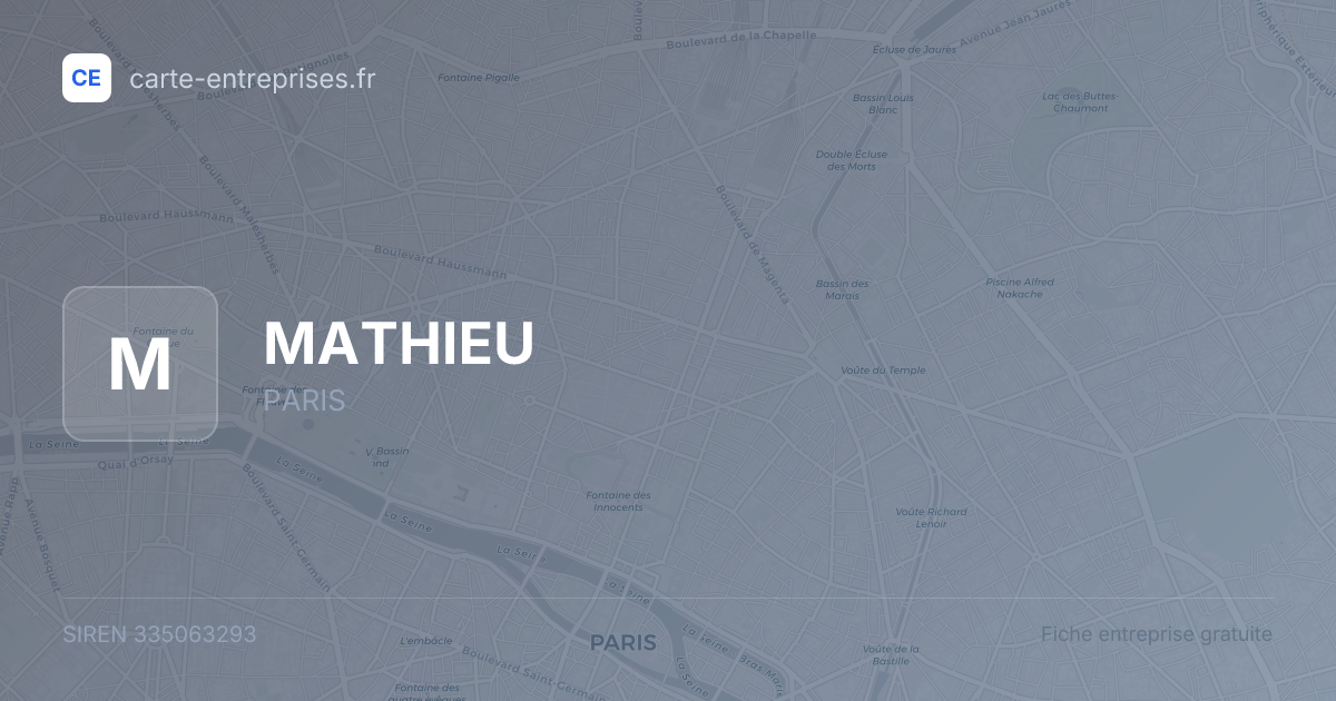 MATHIEU — 335063293 — fiche entreprise