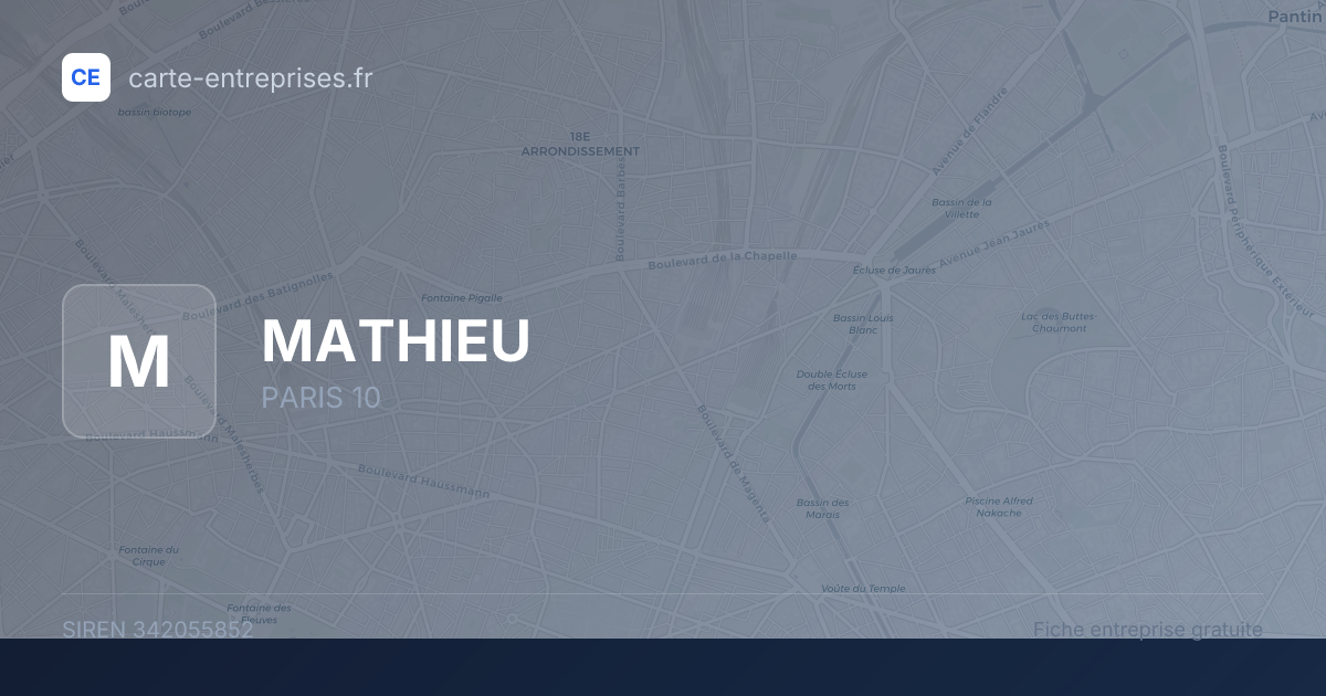 MATHIEU — 342055852 — fiche entreprise