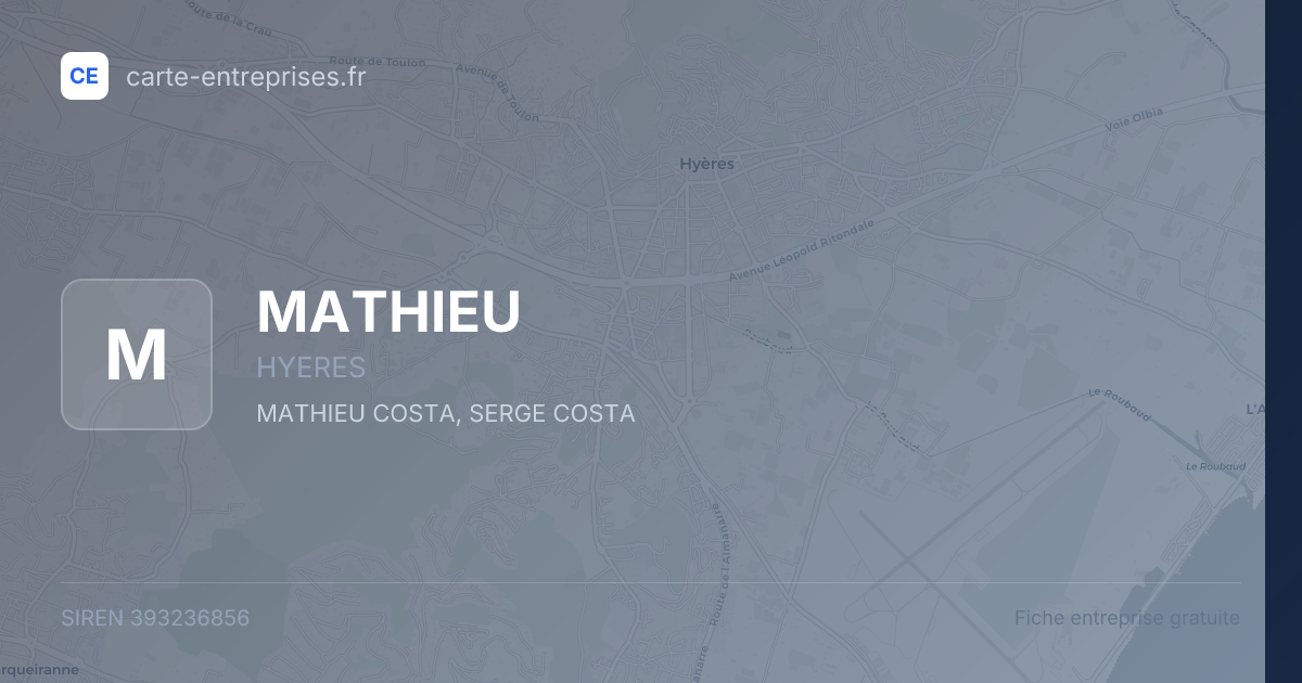 MATHIEU — 393236856 — fiche entreprise