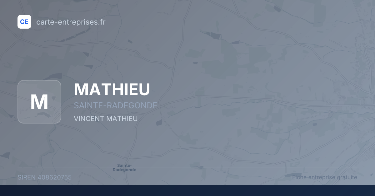MATHIEU — 408620755 — fiche entreprise