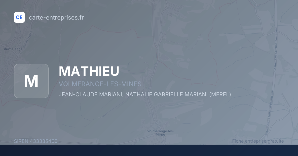 MATHIEU — 433335460 — fiche entreprise