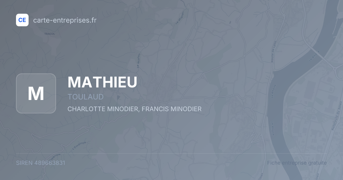 MATHIEU — 489663831 — fiche entreprise